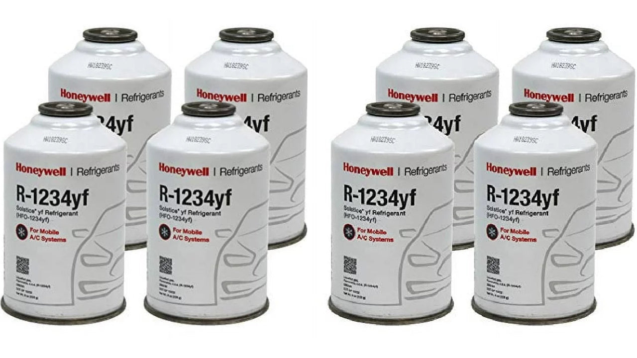 Honeywell R-1234yf Refrigerant – 8 Cans (8oz Each), Genuine – Made in USA